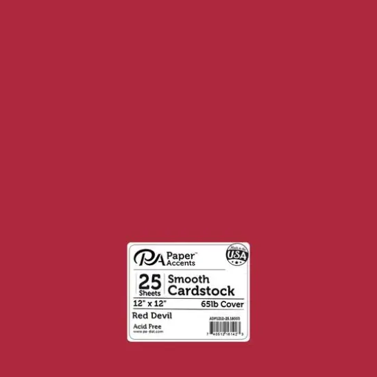 PA Paper&trade; Accents 12" x 12" 65lb. Smooth Cardstock, 25 Sheets Red Devil {1}