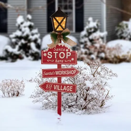 Glitzhome&reg; 3.5ft. LED Christmas Yard Stake with Timer {3}