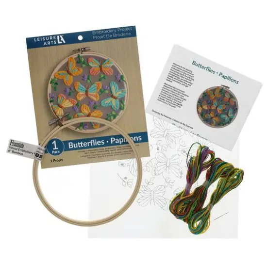 Leisure Arts&reg; 6" Butterfly Embroidery Kit {4}