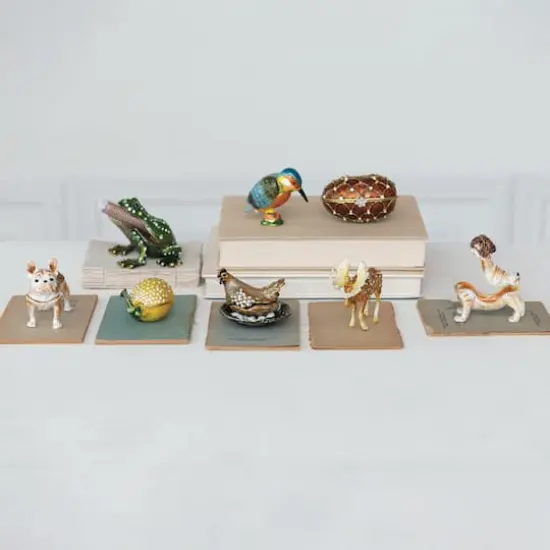 Hello Honey&reg; 3.5" Multicolor Jeweled Pug Trinket Box {4}