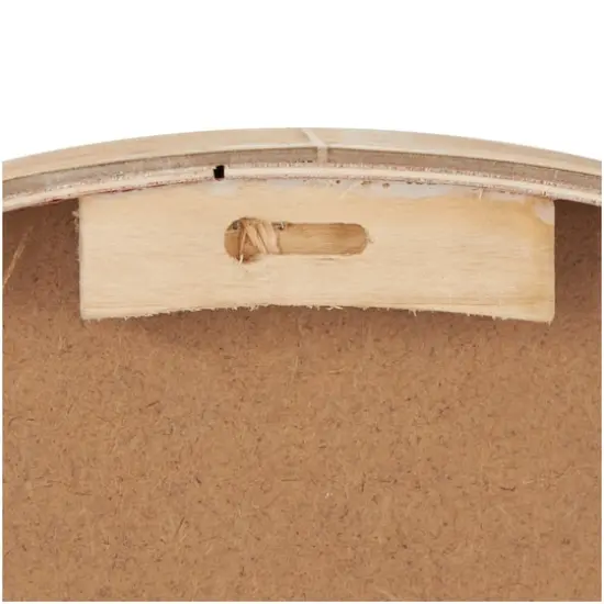 23.5" Floral Wall Clock with Light Brown Wood Frame {6}