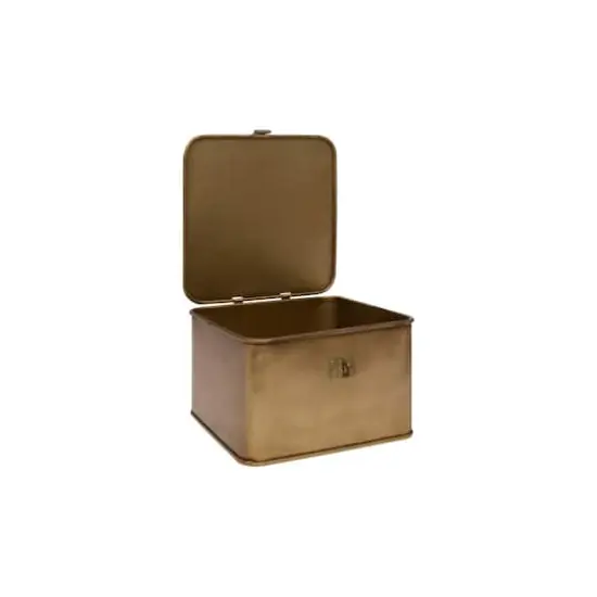 Hello Honey&reg; Gold Square Decorative Metal Box Set {6}