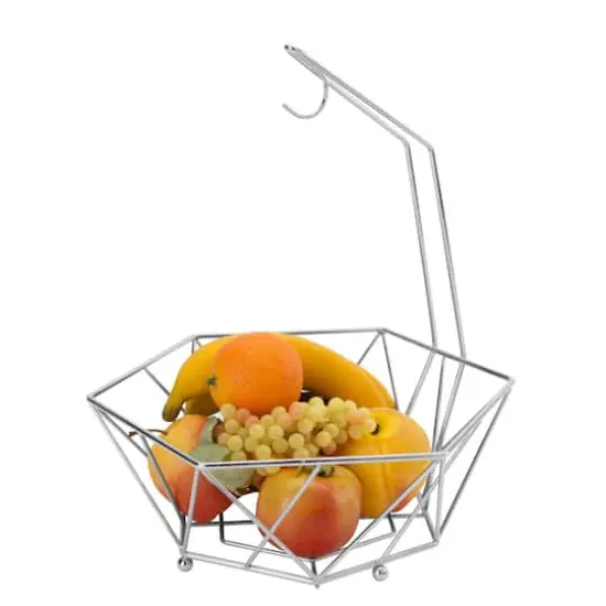 Kitchen Details 15.5" Geode Fruit Basket with Banana Tree Chrome {5}