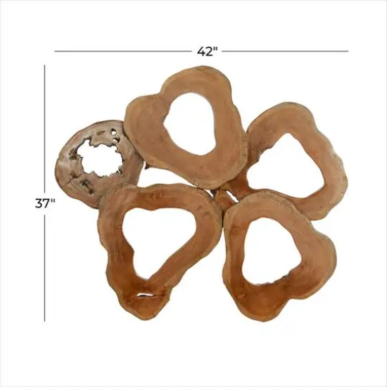 Brown Teak Wood Rustic Wall Decor 37" x 42" x 4" {6}