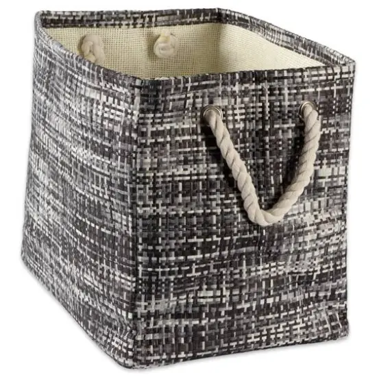 DII&reg; Large Tweed Rectangle Woven Paper Storage Bin Black {1}
