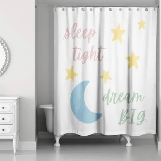 Sleep Tight Dream Big Distress 71" x 74" Shower Curtain {1}