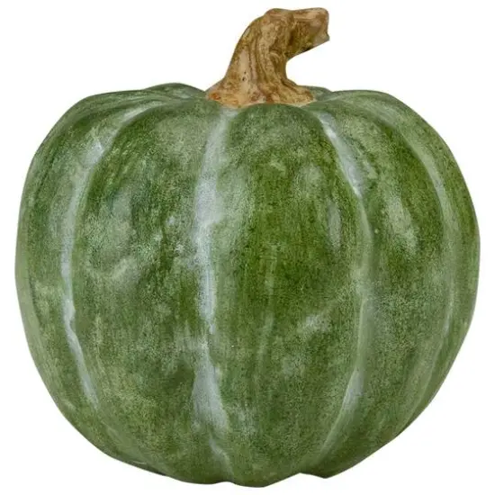 2.5" Green, White & Orange Boxed Pumpkin D&eacute;cor Set {5}