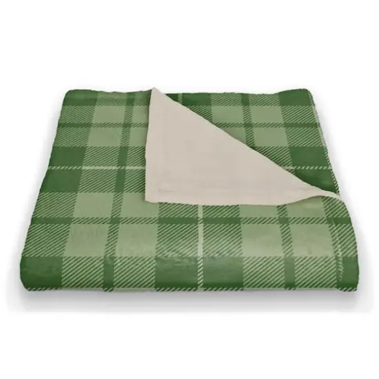 Green Plaid Fleece Blanket {3}