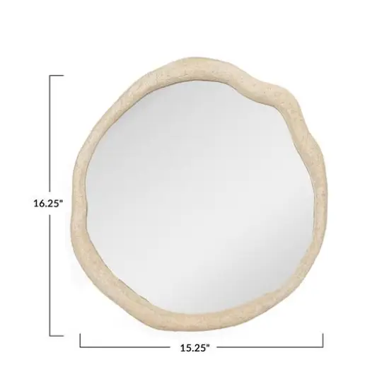 Hello Honey&reg; Cream Framed Organic Shaped Wall Mirror {6}