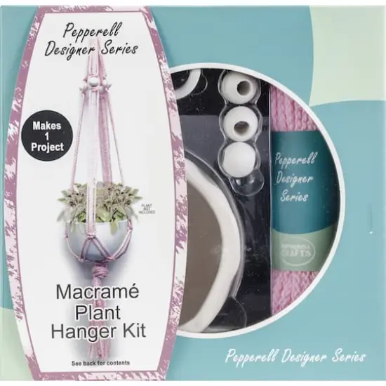 Pepperell Designer Pink Macram&eacute; Plant Hanger Kit {1}