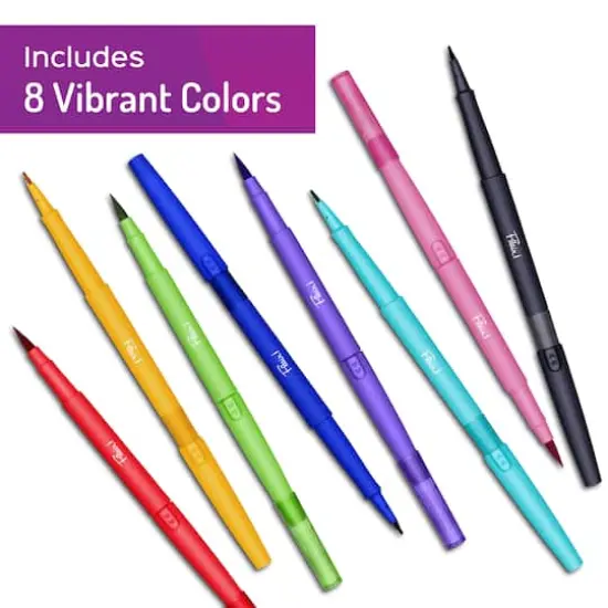 Paper Mate&reg; Flair!&reg; 8 Color Brush & Medium Dual Tip Felt Pens {3}