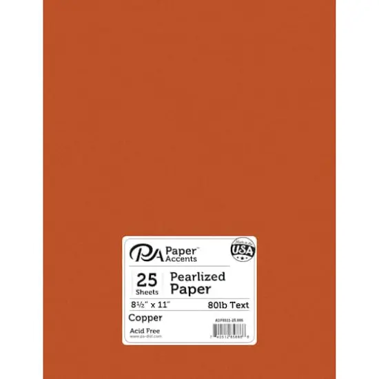 PA Paper™ Accents Pearlized 8.5" x 11" 80lb. Paper, 25 Sheets Copper {1}