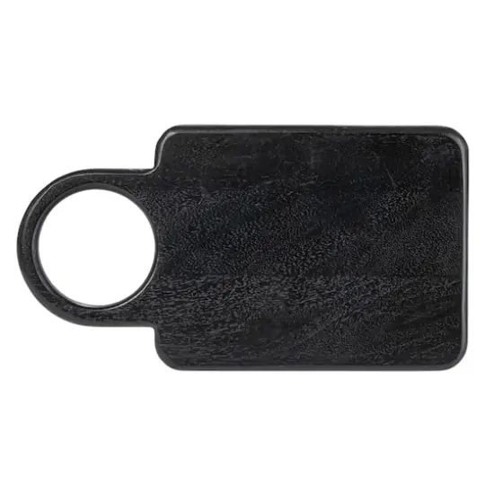 Hello Honey&reg; 12" Black Modern Wood Cutting or Charcuterie Board with Handle {5}