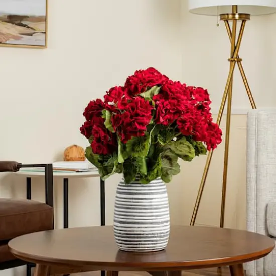 18" Artificial Red Geranium Bush, 4ct. {3}