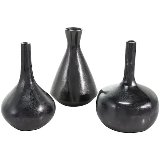 CosmoLiving by Cosmopolitan Contemporary Aluminum Vase Set Black {1}