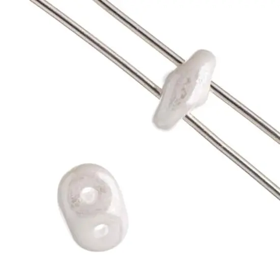 Superduo Two-Hole Czech Glass Beads Luster White {4}