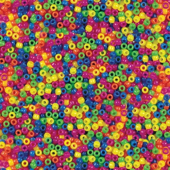 Creativity Street Neon Pony Beads, 6mm x 9mm {1}