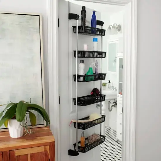 Household Essentials Over the Door Storage Rack Black {3}
