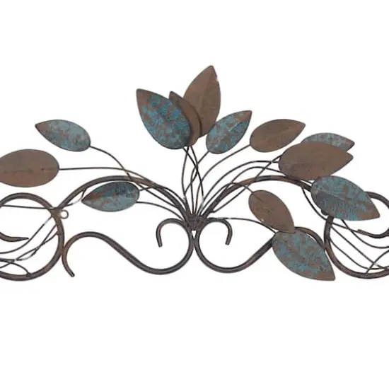 35" Blue Metal Traditional Floral Wall D&eacute;cor {5}
