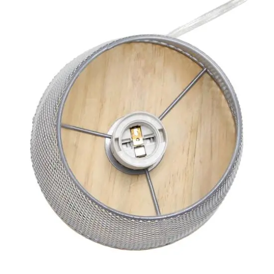 Simple Designs 9" Wired Mesh Uplight Table Lamp Gray/Natural {7}