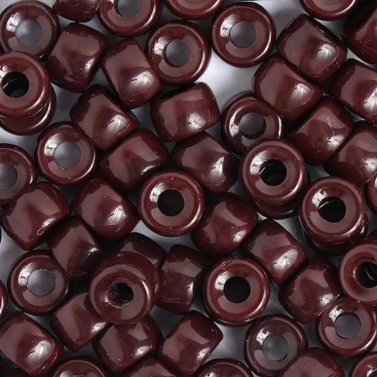 John Bead 9mm Opaque Glass Pony Beads, 100ct. Chocolate {1}