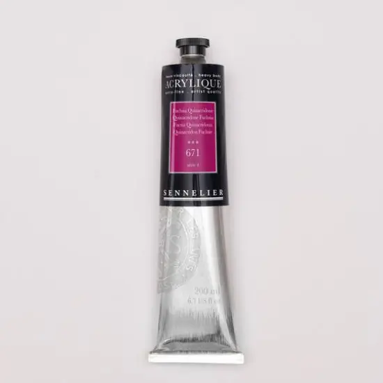 Sennelier Extra Fine Artists' Acrylic Paint, 200mL 671 Quinacridone Fuchsia {1}