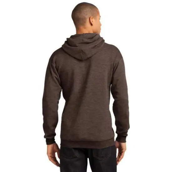 Port & Company&reg; Heathered Colors Core Fleece Pullover Hooded Sweatshirt Heather Dark Chocolate Brown {6}