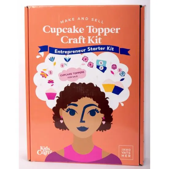 Kids Crafts Make & Sell Cupcake Topper Business Craft Kit {3}