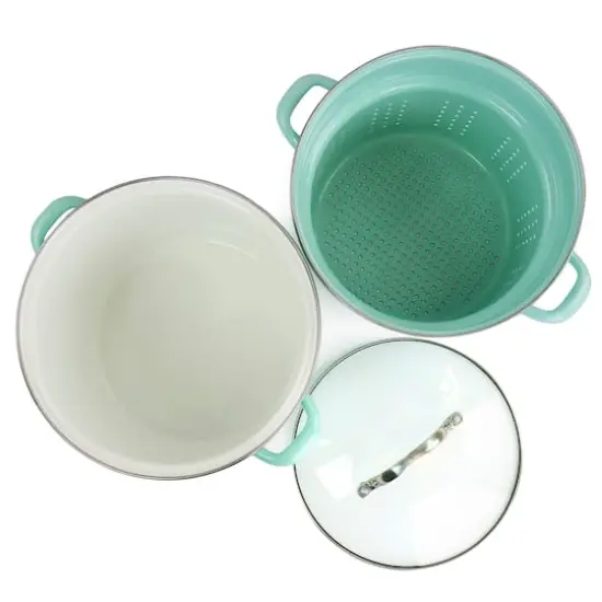 Martha Stewart 8qt. Aqua Dual Stock Pot & Steamer Set {5}
