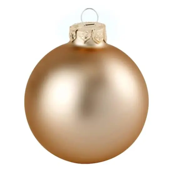 Whitehurst 4ct. 5" Matte Glass Ball Ornaments Champagne Matte {1}