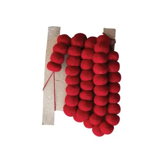 Hello Honey&reg; 6ft. Handmade Wool Felt Ball Garland Red {3}