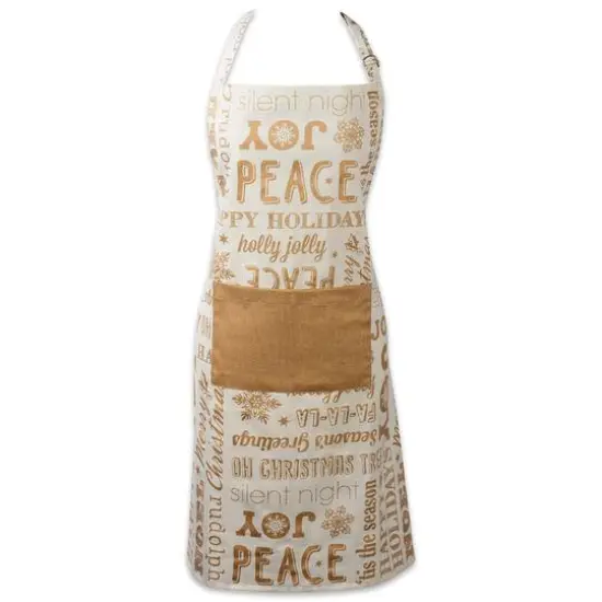DII&reg; Gold Christmas Collage Chef Apron {1}