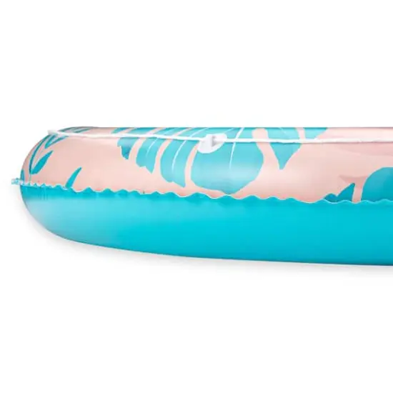 Funsicle 65" Round Pink & Blue Palm Island Float Round Inflatable Pool & Water Lounge {5}