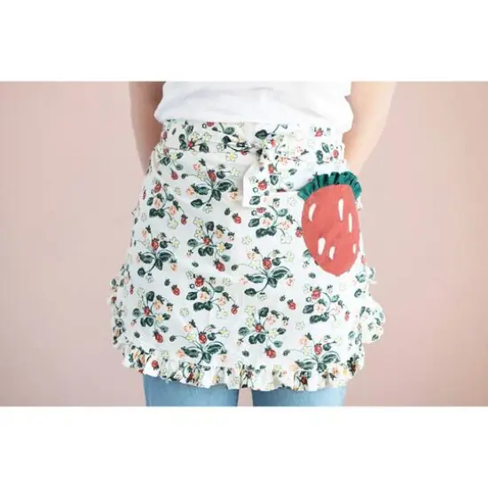 Hello Honey&reg; Cotton Half Apron with Strawberry-Shaped Pocket {4}