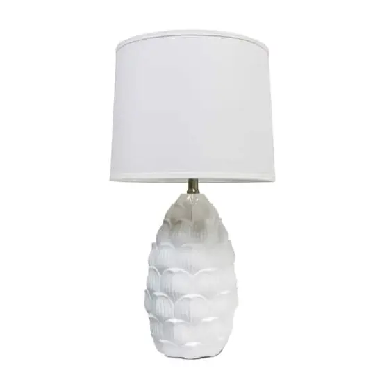 Elegant Designs White Table Lamp with Fabric Shade {6}