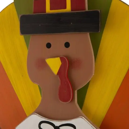 Glitzhome&reg; 3.3ft. Thanksgiving Wooden Turkey Standing D&eacute;cor {7}