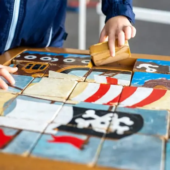 Toy Time Zoo Animals 6-in-1 Block Puzzle Set {7}