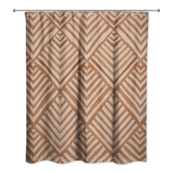 Watercolor Diamond Shower Curtain Rust {1}