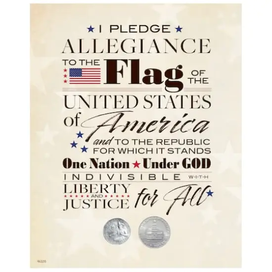Pledge of Allegiance Bicentennial Quarter and Half Dollar Matted Coin {1}