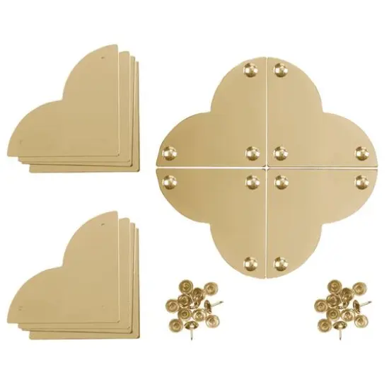 Dritz Home&reg; Large Brass Smooth Quatrefoil Corners, 4ct. {8}