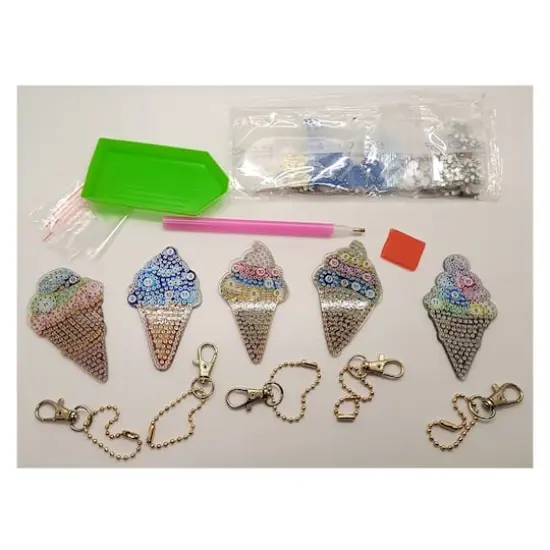 Sparkly Selections Ice Cream Diamond Painting Keychain Kit {3}