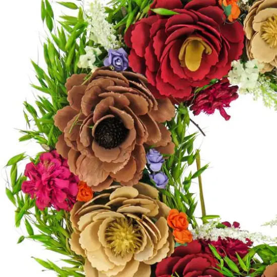 17" Spring Blooms Floral Wreath {4}