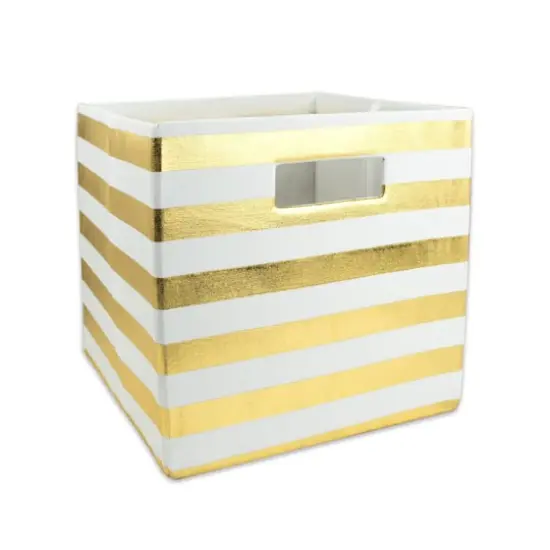 DII&reg; Striped Square Storage Cube Gold {1}