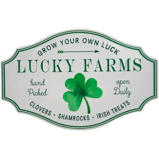 14" Lucky Farms with Shamrock Wall Sign {1}