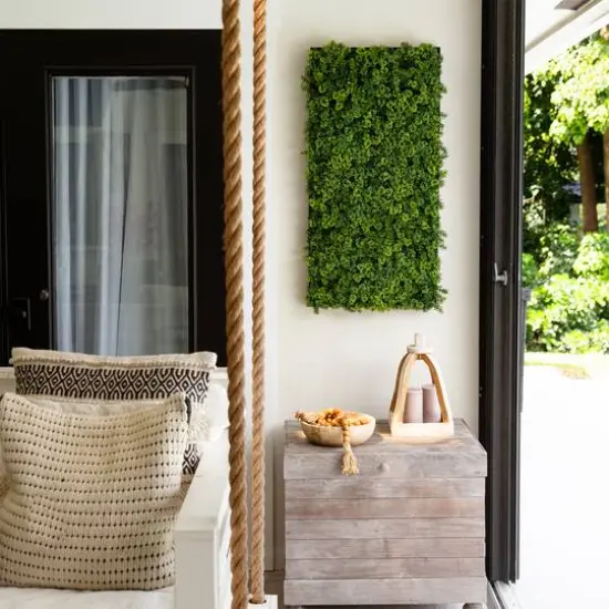 20" x 40" Framed Irish Green Meadow Artificial Living Wall Art Panel {7}