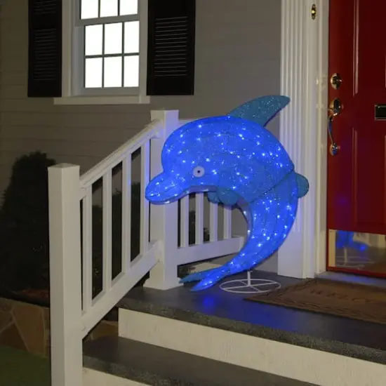 40" Blue Dolphin with LED Lights {3}
