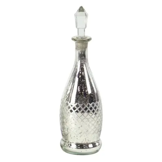 Silver Glass Glam Decorative Bottle Set {3}