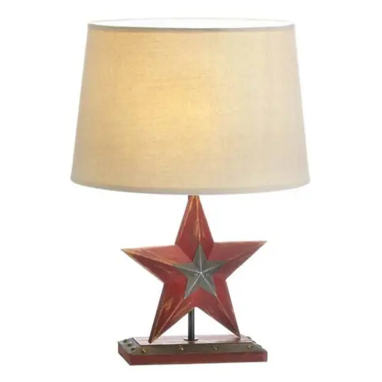 19'' Farmhouse Red Star Table Lamp {1}