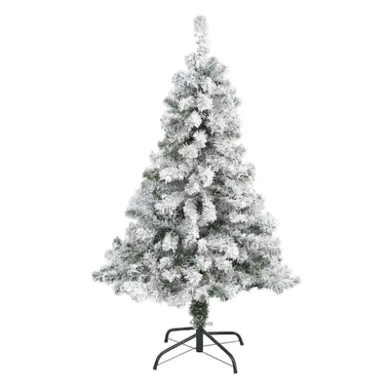 4ft. Unlit Flocked Rock Springs Spruce Artificial Christmas Tree {1}