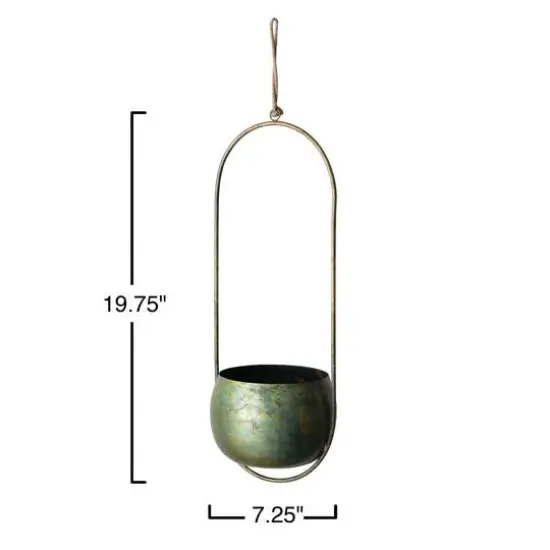Hello Honey&reg; 20" Oxidized Metal Hanging Planter {7}